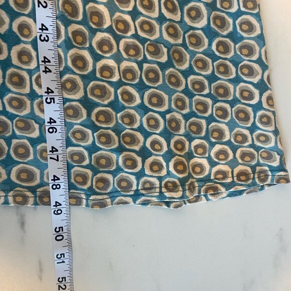 Boden Fixed Wrap Jersey Printed 3/4 Sleeves Midi Dress Size 10 R Blue Yellow Dot - Picture 14 of 14